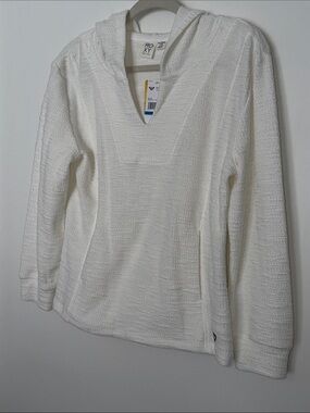 Roxy Girl Cream V-Neck Hooded Baja Jacket Swim Coverup XL (16 Girls)